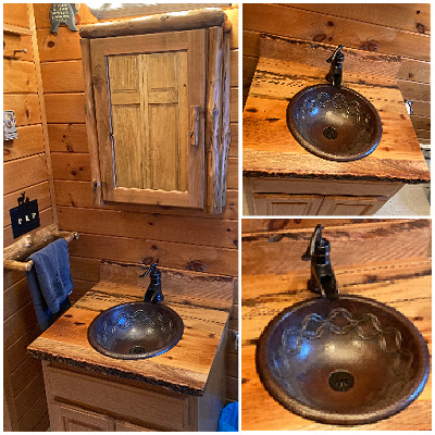 CS1001M15 Copper Bathroom Sink - Cafe Natural